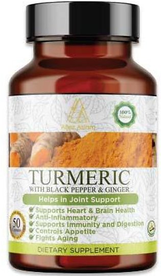 AA - Herbal Dietary Supplement – Turmeric with Black Pepper & Ginger Oil Capsule