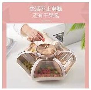 Fruit Box Living Room Fruit Tray Transparent Press Type Snack Compartment Stora…