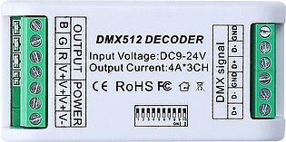 3CH DMX 512 LED Decoder Controller Dimmer 9V-24V Console USB for RGB LED Strip