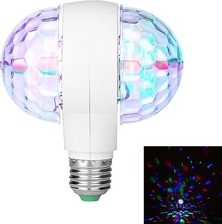 LED 6W Rotating Bulb Light with Dual Head Magic Stage Disco Lamp E27 - White & …