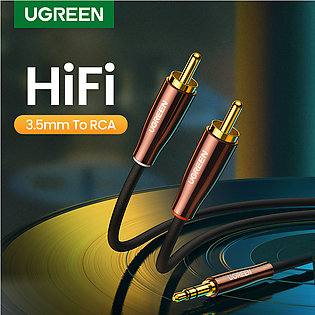 UGREEN RCA Cable 2RCA to 3.5mm Hi-Fi Nylon-Braided RCA to AUX Audio Cable For D…