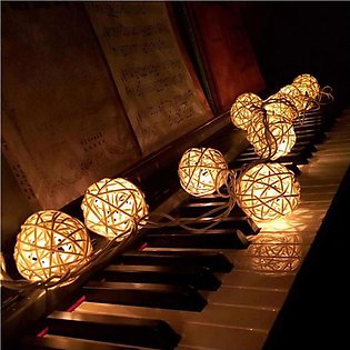 10 LED Color Rattan Ball String Fairy Lights For Xmas Wedding Party Hot YE
