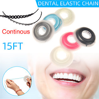 15FT Dental Elastic Link Elastic Orthodontic Ultra Power Chain Continous #24 Bl…