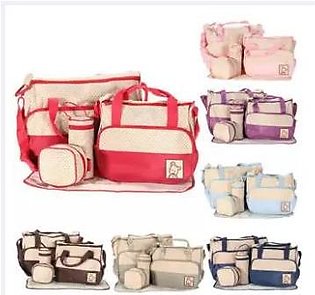 5 PCS/Set  Nursing Bag-Diaper Bag-Nappy Bag Large Capacity Organizer Fashion Mu…