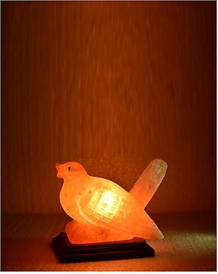 Crafted Sparrow Shaped Pink Salt Lamp