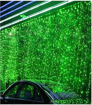 Large Curtain Of Fairy Light -10 X 10 Feet - Green Color - With Multi Function …