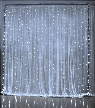 Large Curtain Of Fairy Light -10 X 10 Feet - White Color - With Multi Function …
