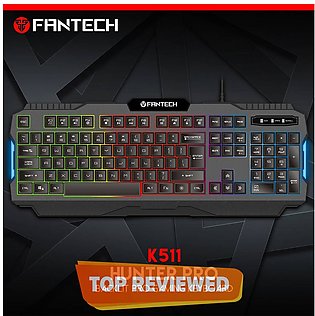 Fantech K511 Hunter Pro Rgb Rainbow Back Light Membrane Gaming Wired Usb Keyboa…