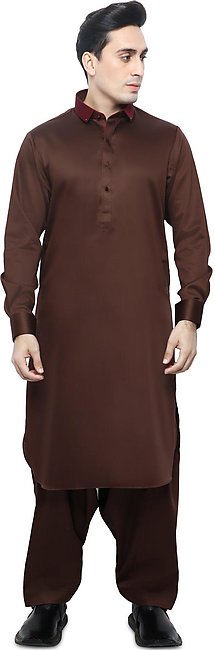 Formal Shalwar Suit for Men SKU: EG2834-C-BROWN