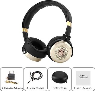 Mi Fold-able Over Ear Hi-Fi Stereo Headset with Built-in Mic - Black & Gold