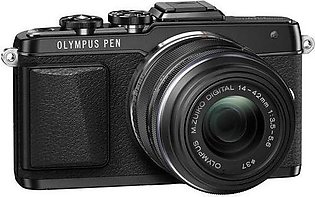 Olympus PEN Black Mirrorless Camera (E-PL7) with 14-42mm Lens