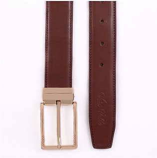 Vera Pelle Business Comfort Leather Belt For Men Dark Brown