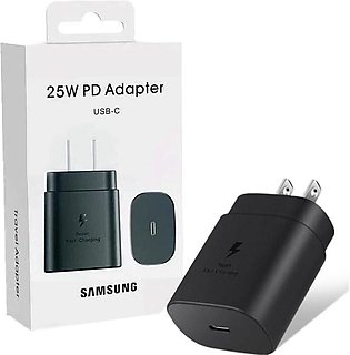 Samsung 25W PD Charger with Type-C Cable 2-Pin Super Fast Charging Version - Bl…