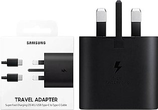 Samsung 25W PD Charger with Type-C Cable 3-Pin Super Fast Charging Version - Bl…