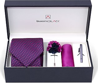 Navy/purple Geometric Men Accessories Box